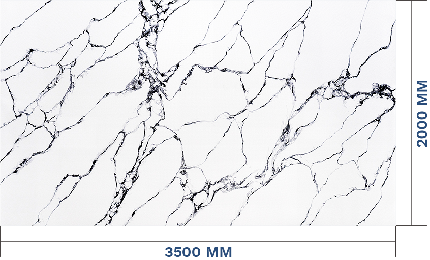 Mega Size quartz slabs measuring 3500 * 2000 mm